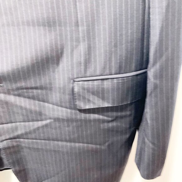 🌷SALE Ermenegildo Zegna Navy Pinstripe Wool Blazer Sport Coat Size 48L Italy - Picture 15 of 16